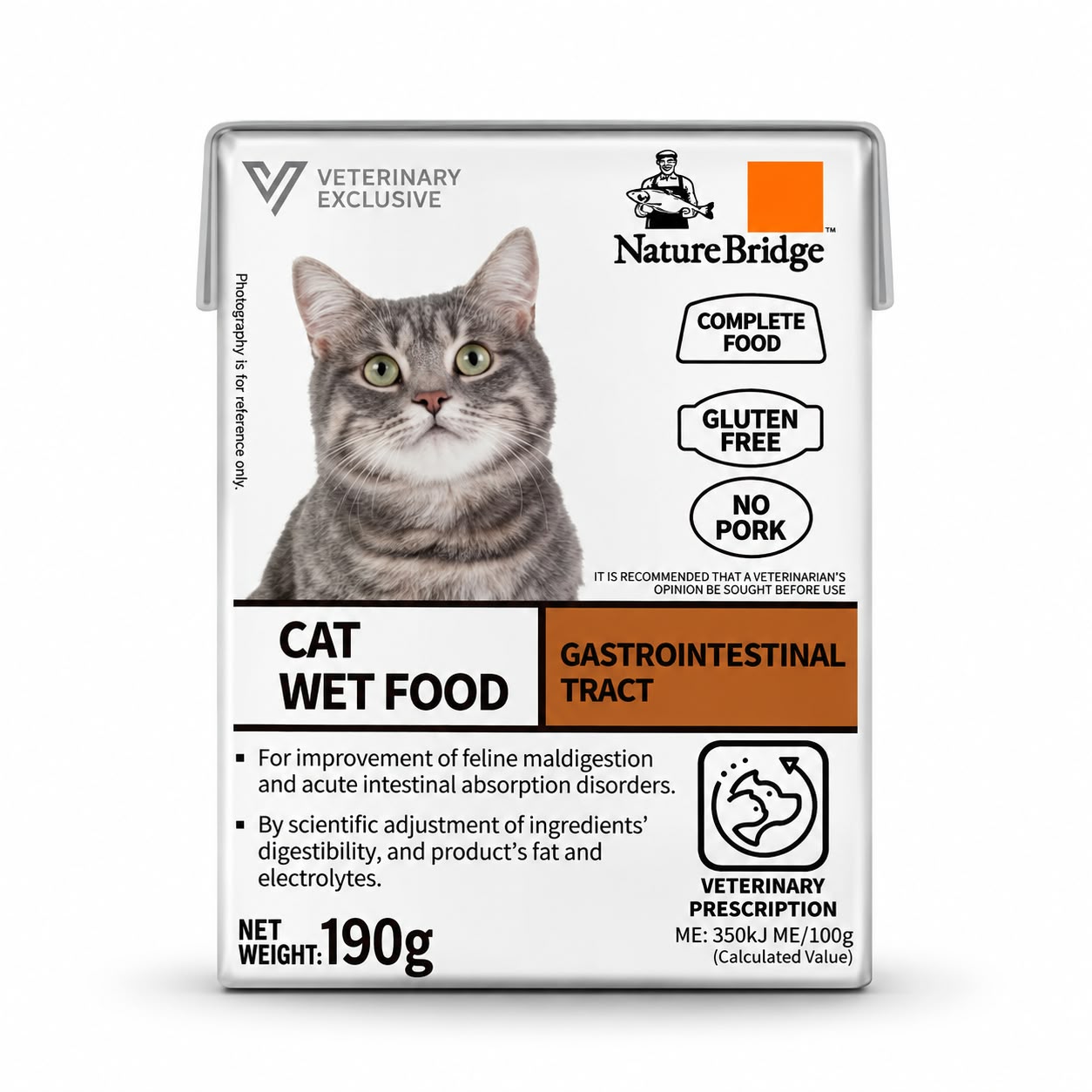 Nature Bridge Vet Complete Preion Cat Wet Food for Gastrointestinal Tract - 190gm